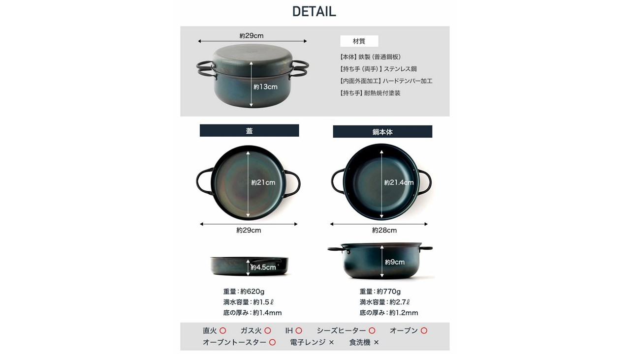 C174　鍋もフタもどっちも使える鉄鍋「どっちもどっちも」