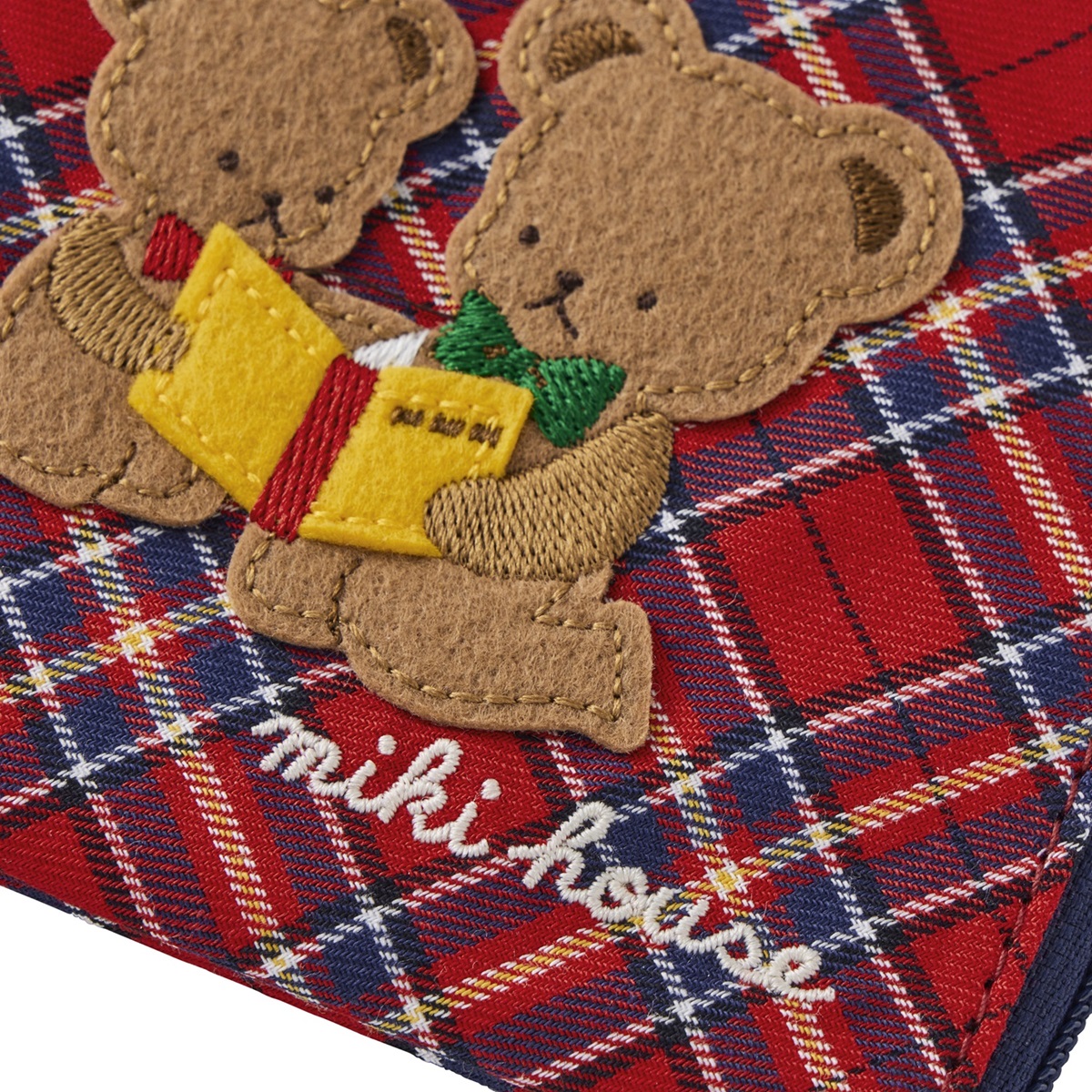 D206(赤×紺)ミキハウス パスケース（赤×紺）