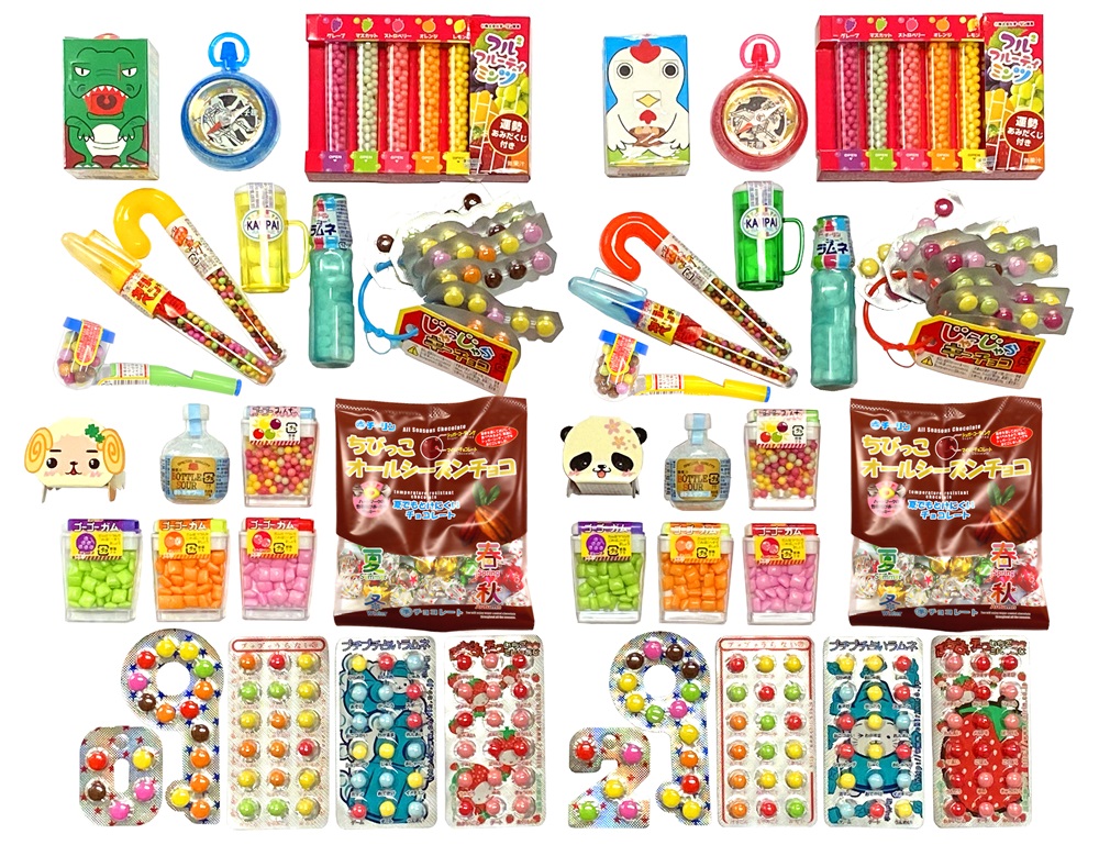 F145 おうちで駄菓子屋さん4個と80gオールシーズンチョコ12袋のセット