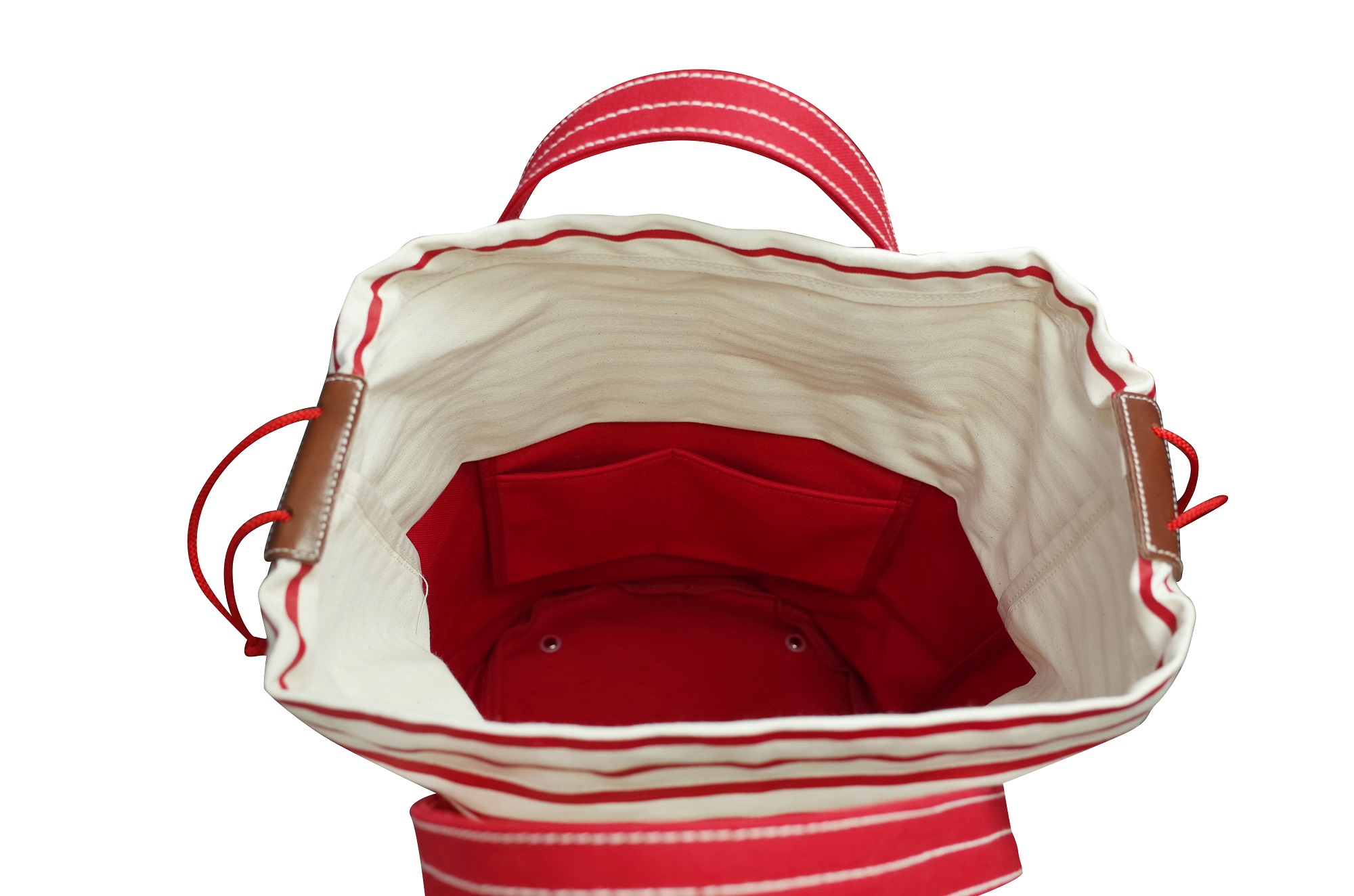 F160 ミキハウス バケツ型ロゴトートバッグ（赤）