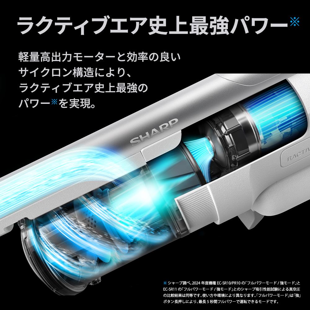 J160(ブラック系)　SHARP コードレススティック掃除機 EC-SR11-B（ブラック系）
