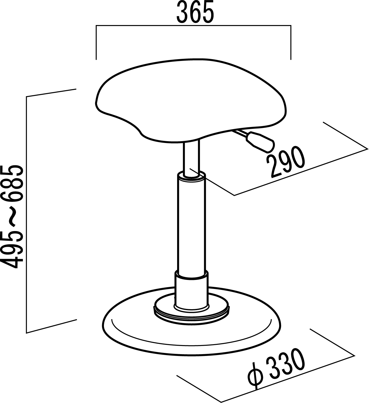 H200(アイボリー)　ルネセイコウ　TWS-190ツイストスツールラフレシア（アイボリー）