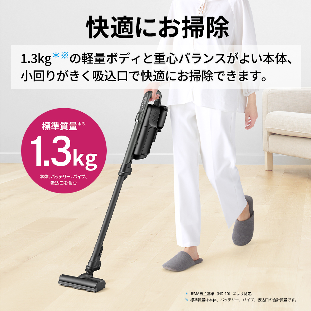 T111　SHARP コードレススティック 紙パック式掃除機 EC-KR3-B（ブラック系）