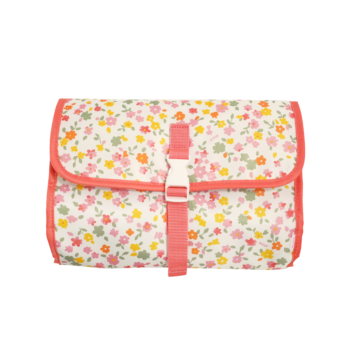 A280 ミキハウス オレンジお花柄 おむつポーチ