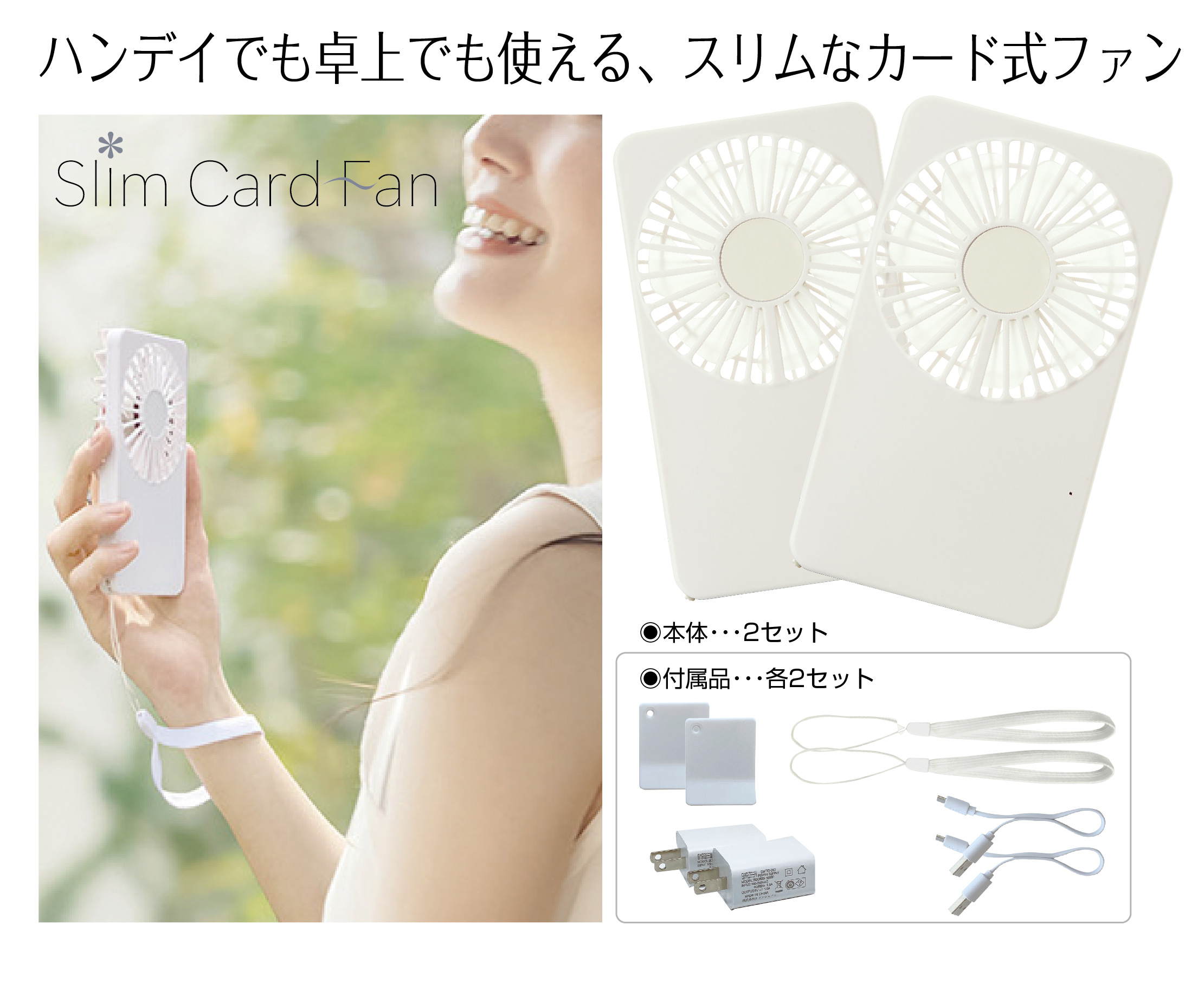 B231　スリムカードファン　2個セット