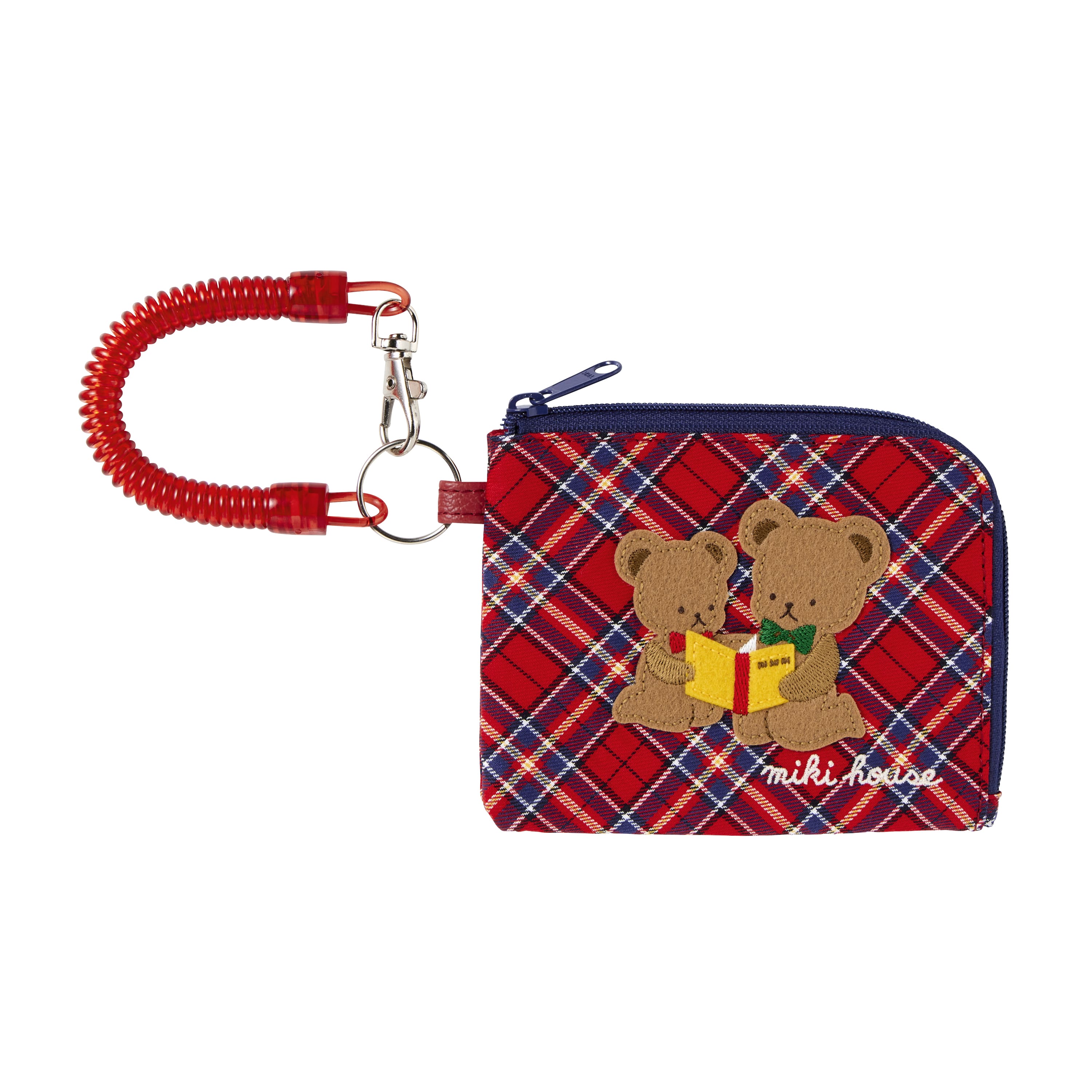 D206(赤×紺)ミキハウス パスケース（赤×紺）