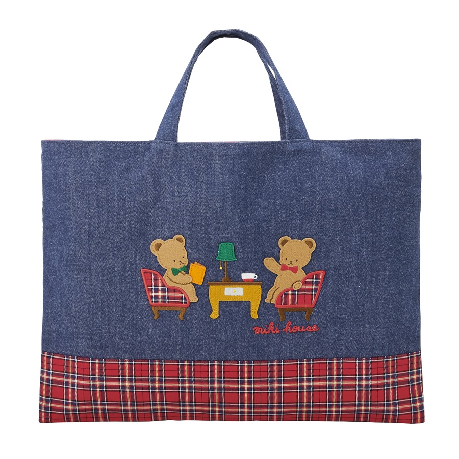 F158(赤)ミキハウス ミキハウスベア レッスンバッグ（赤）