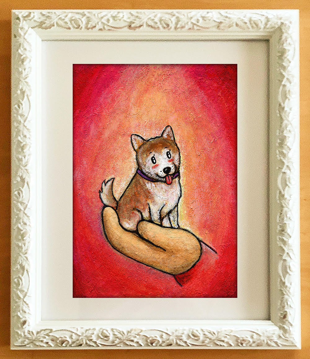 I118　ペット肖像童画制作（約B5サイズ・額装込）