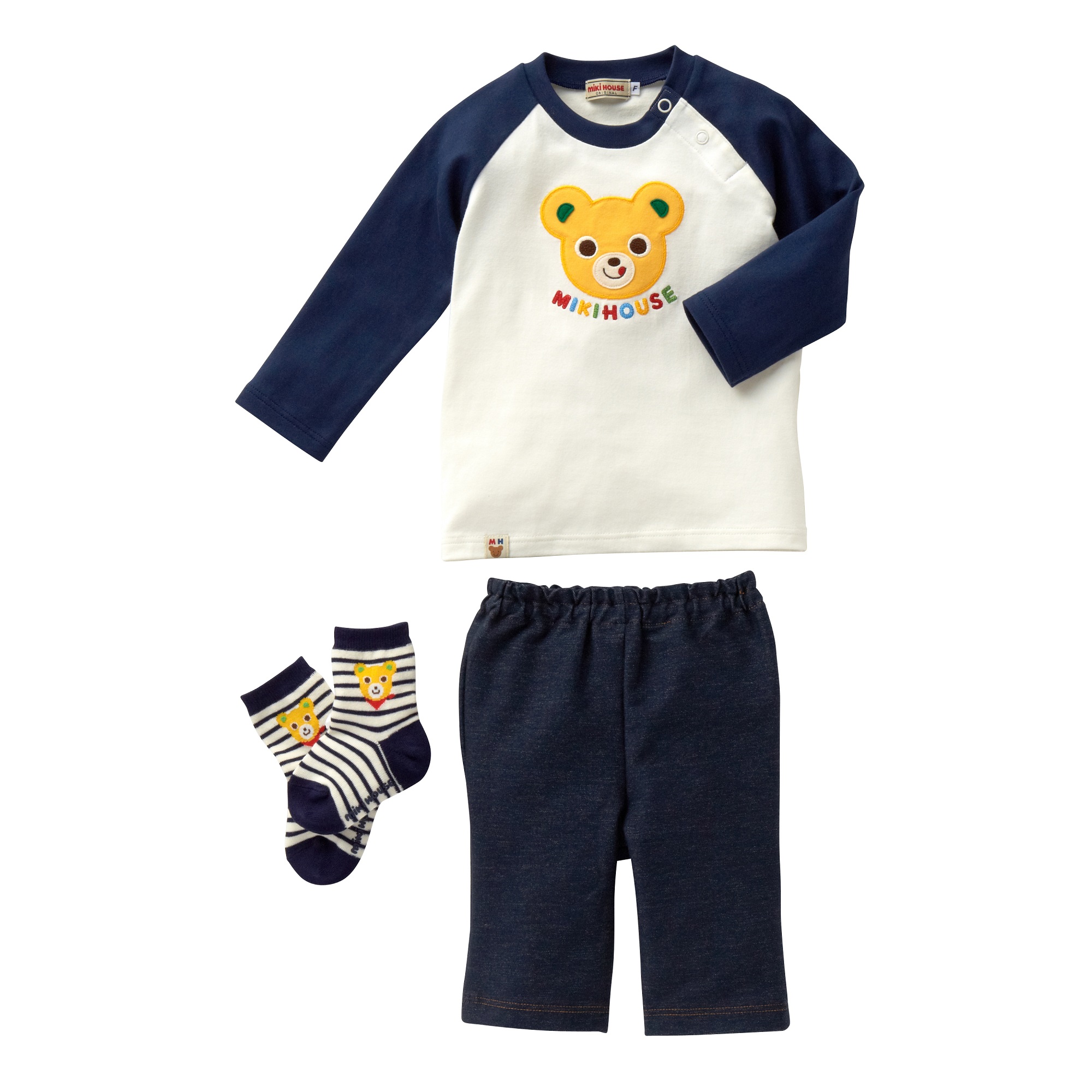 L106 ミキハウス プッチ―のお顔Tシャツセット