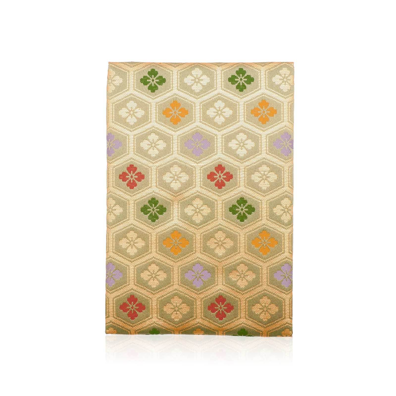 L115 西陣織御朱印帳 鶴飾り＆専用箱付き(亀華きっか)