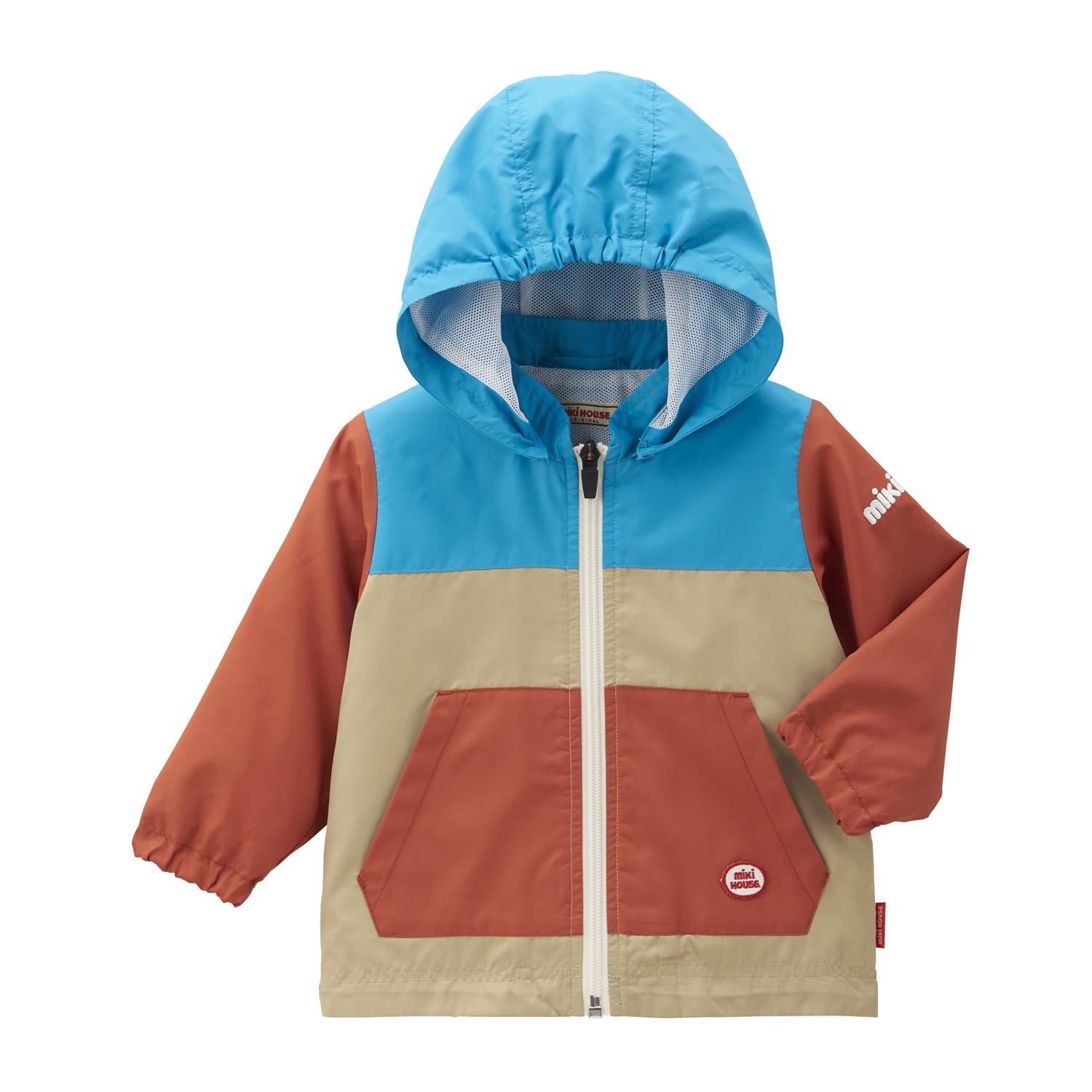 P109(110cm)ミキハウス ウインドブレーカー(ダークブラウン)110cm