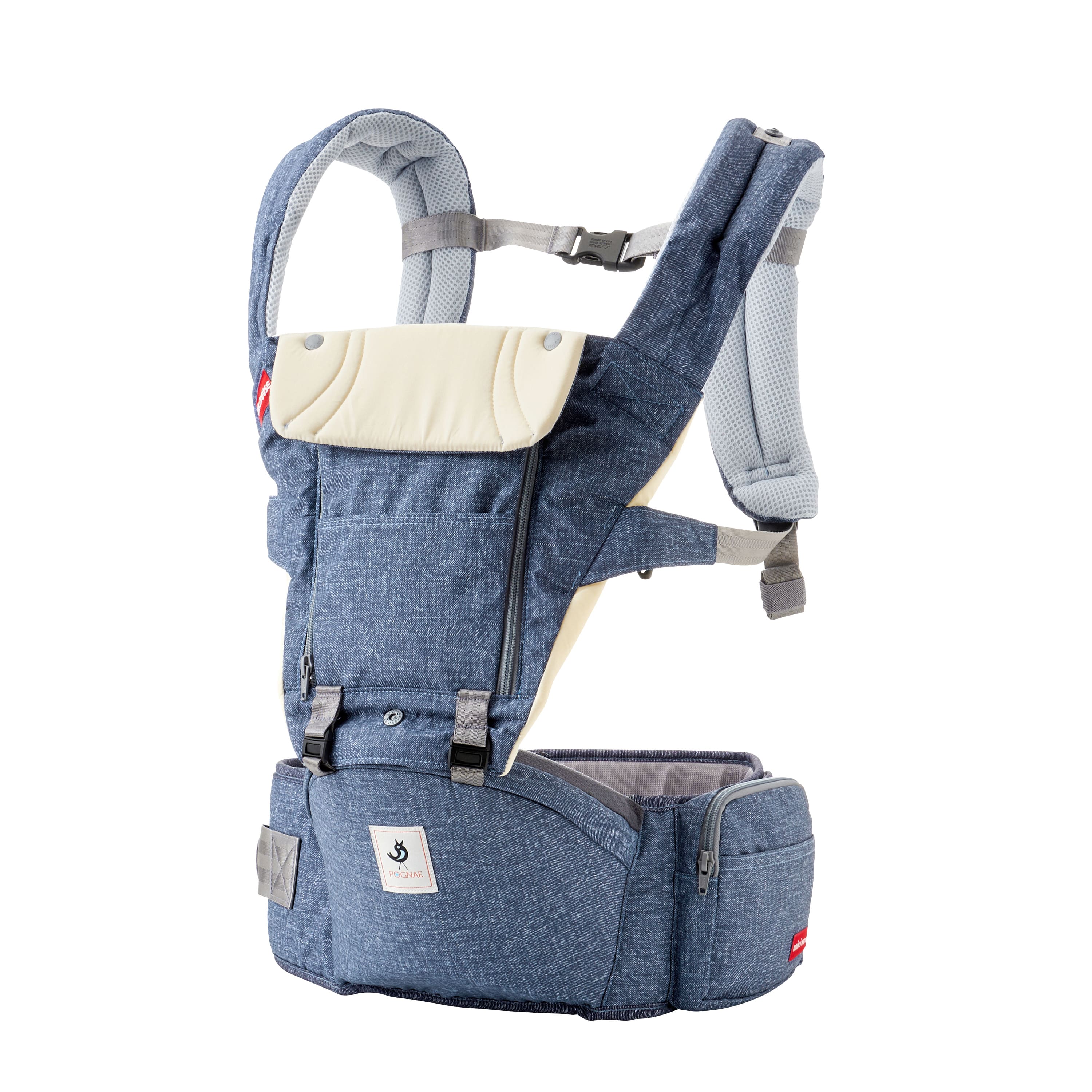 S106(インディゴブルー)　ミキハウス×ポグネー　ベビーキャリア（インディゴブルー）