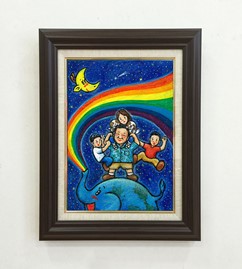 W102　ご家族の肖像童画　F4号