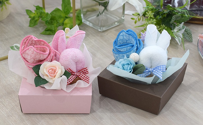 【スピード発送】泉州タオルフラワー　プチうさぎ G1248