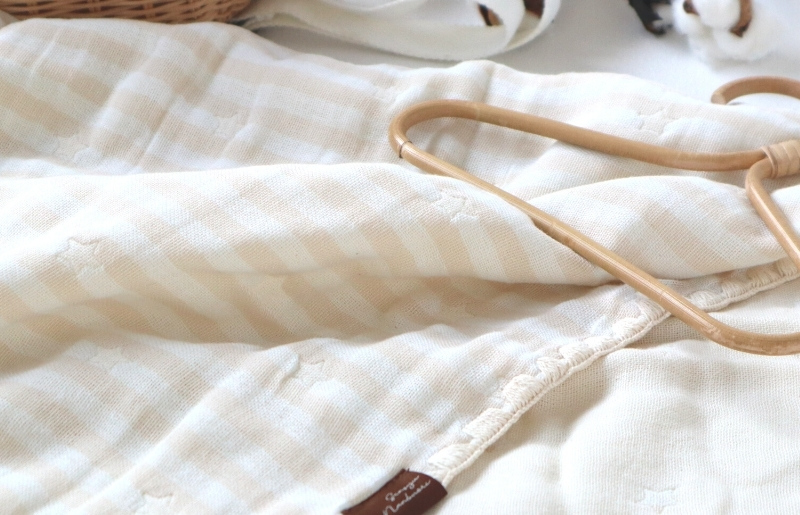 【eclat bebe】泉州南部織 4重ガーゼマルチケット（BeWh/Sサイズ）＜スピード発送＞ G1909