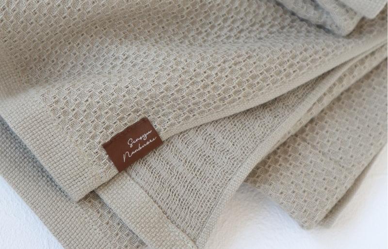 【ソフトハニカム】泉州南部織 バスタオル3枚セット（オリーブ）+ソフトハニカム織ハーフハンカチ1枚 G1930