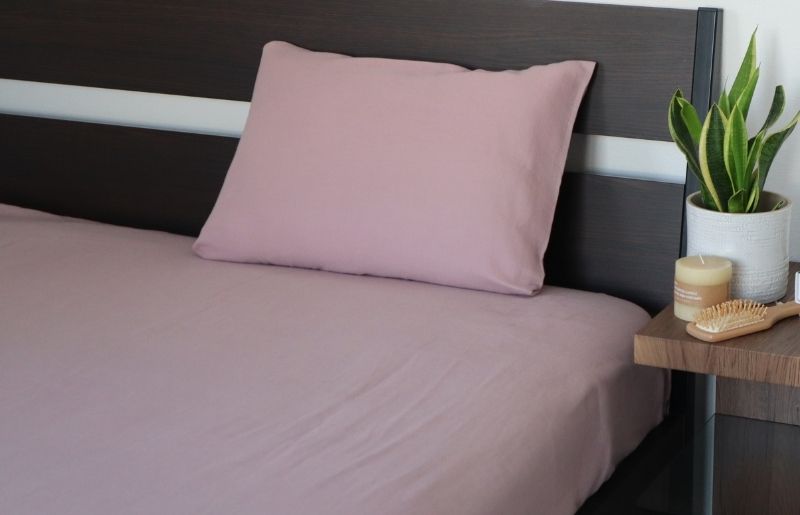 【tissu de coton/ダブルガーゼ】泉州南部織 シングルフラットシーツ 1枚（くすみ桜） G1937