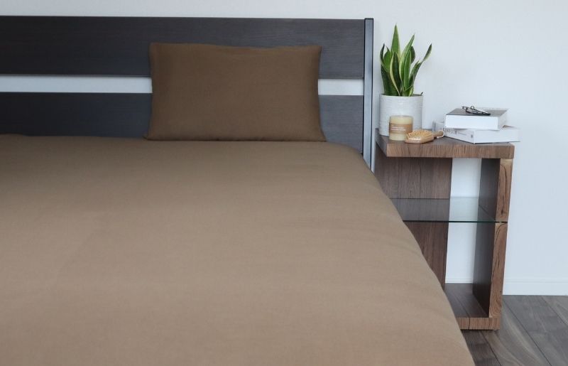 【tissu de coton/ダブルガーゼ】泉州南部織 シングルフラットシーツ 1枚（ブラウン） G1939