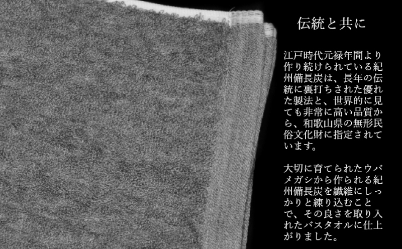 【驚異の消臭効果】紀州備長炭フェイスタオル2枚セット 010B1874