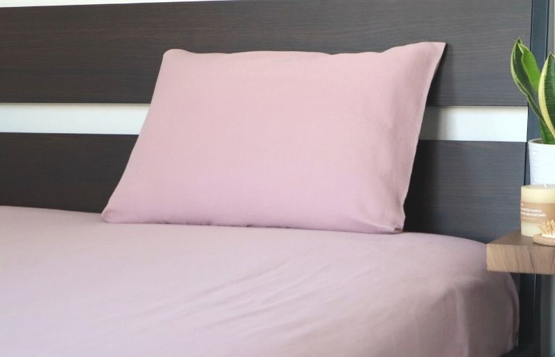 【tissu de coton/ダブルガーゼ】シングルフラットシーツ＆ピローケースセット（くすみ桜） G1963