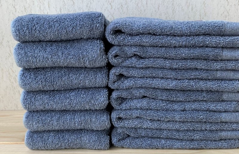 コットンＷ ハンドタオル 12枚（ブルー）【泉州こだわりタオル】 020C142