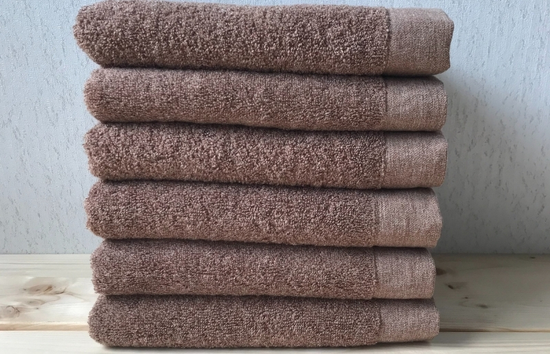 コットンＷ フェイスタオル 6枚（ブラウン）【泉州こだわりタオル】 020C145