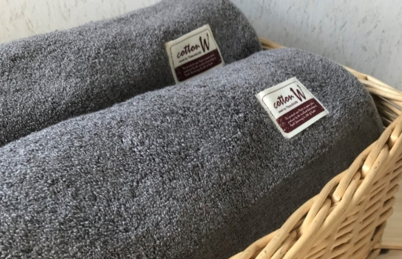 コットンＷ バスタオル 2枚（グレー）【泉州こだわりタオル】 020C148