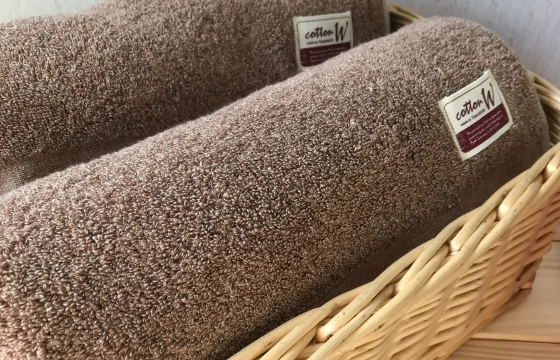 コットンＷ バスタオル 2枚（ブラウン）【泉州こだわりタオル】 020C149