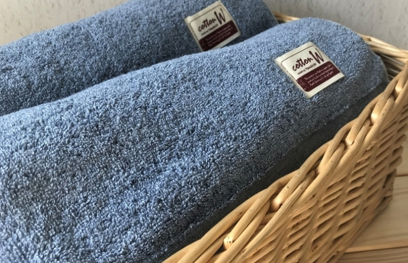 コットンＷ バスタオル 2枚（ブルー）【泉州こだわりタオル】 020C150