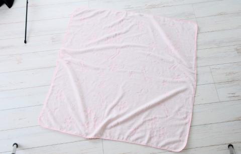 【高島屋選定品】泉州タオル おくるみ１枚（ピンク）【タオル 国産 シンプル 日用品 ベビー】 TTT0006