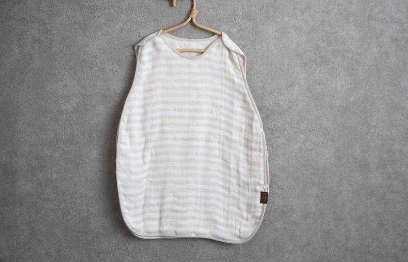 【eclat bebe】泉州南部織 4重ガーゼ スリーパー《BeWh》 G1990