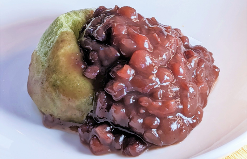 老舗和菓子屋さんの杵つき生丸餅（よもぎ）12個＆つぶあん 200g×3セット 099H4039