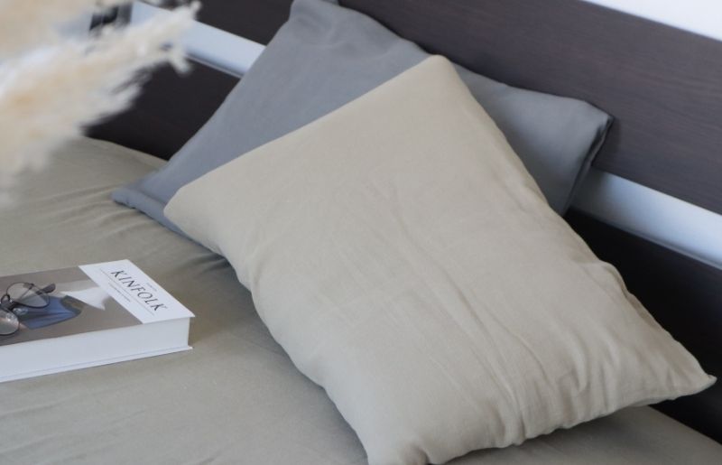 【tissu de coton/ダブルガーゼ】泉州南部織 ピローケース 1枚（オリーブ） G1994