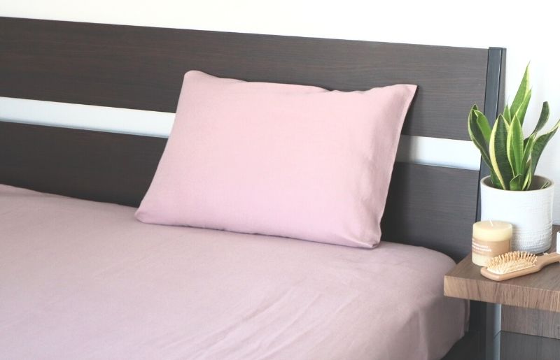 【tissu de coton/ダブルガーゼ】泉州南部織 ピローケース 1枚（くすみ桜） G1995