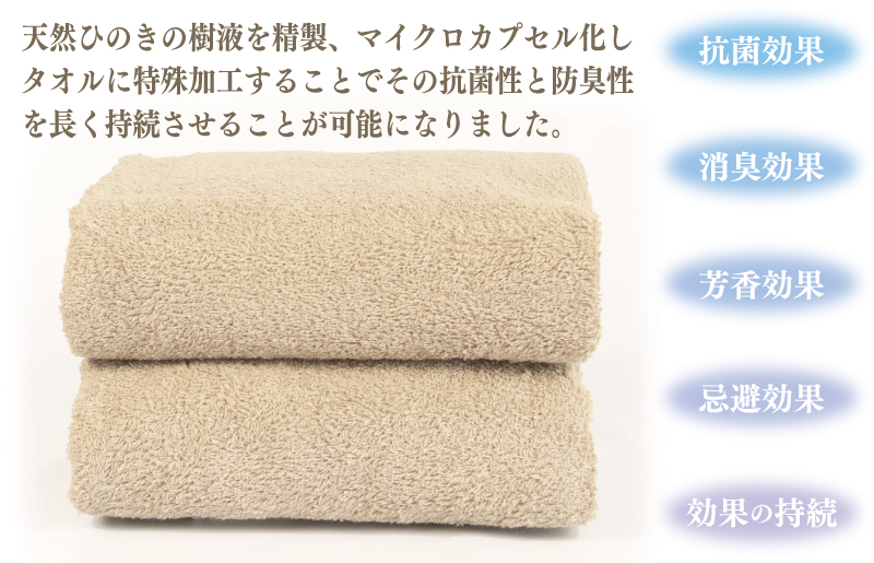 ギフトBOX 抗菌防臭バスタオル2枚セット（ミルクティ）【泉州タオル 国産 普段使い シンプル 日用品】 099H2684