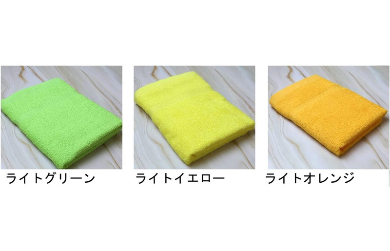 お洗濯がラクチン バスタオル  3枚セット（ライトグリーン／ライトイエロー／ライトオレンジ）【泉州タオル 国産 吸水 普段使い シンプル 日用品】 G3248
