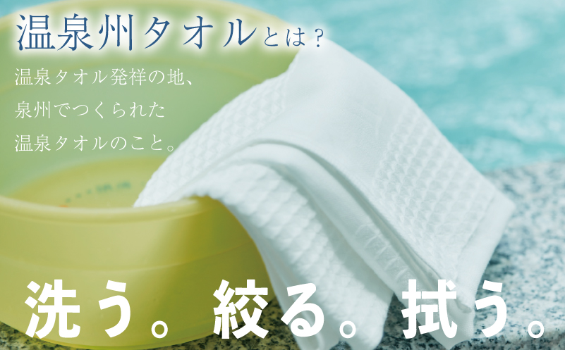 温泉州タオル 5枚セット（ブルー） 薄手 日本製 099H3536