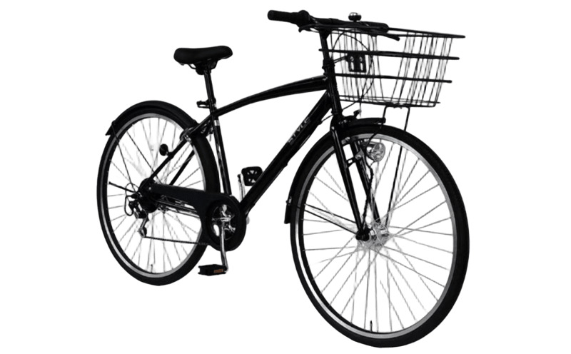 STYLE KIX カゴ付きクロスバイク276 ブラック【27型 自転車 完成品
