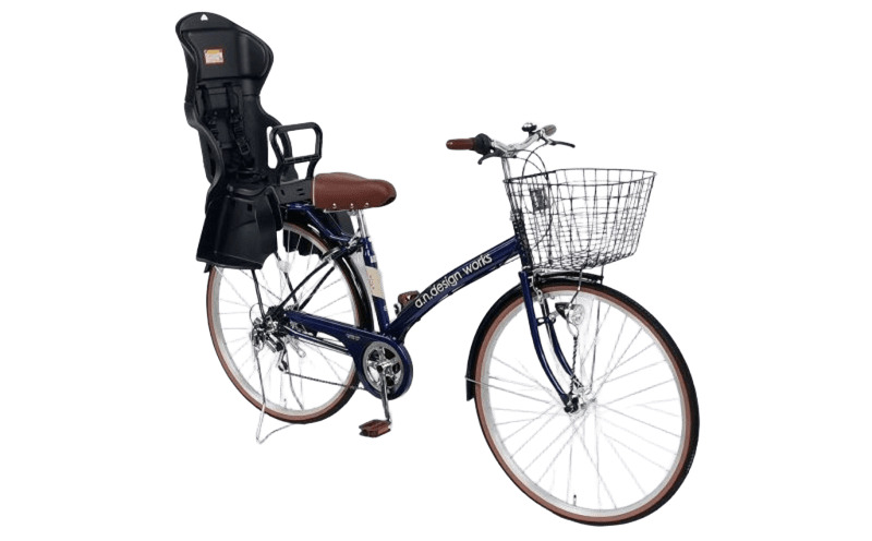 a.n.designworks/ STYLE KIX CITY276 チャイルドシート付 ネイビー【27型 自転車 完成品 組み立て不要 アウトドア サイクリング じてんしゃ 通勤 通学 新生活】 099X366-1