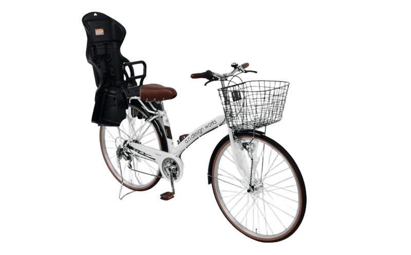 a.n.designworks/ STYLE KIX CITY276 チャイルドシート付 ホワイト【27型 自転車 完成品 組み立て不要 アウトドア サイクリング じてんしゃ 通勤 通学 新生活】 099X367-1