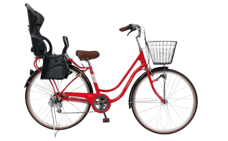 a.n.designworks/ STYLE KIX FAMILY276 チャイルドシート付 レッド【27型 自転車 完成品 組み立て不要 アウトドア サイクリング じてんしゃ 通勤 通学 新生活】 099X370-1