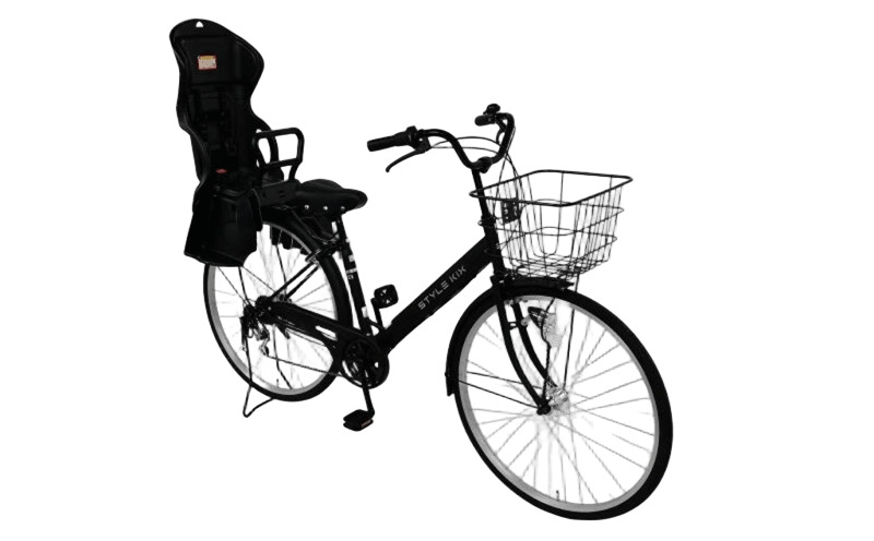 STYLE KIX FAMILY276 チャイルドシート付 マットブラック【27型 自転車 完成品 組み立て不要 アウトドア サイクリング じてんしゃ 通勤 通学 新生活】 099X371-1