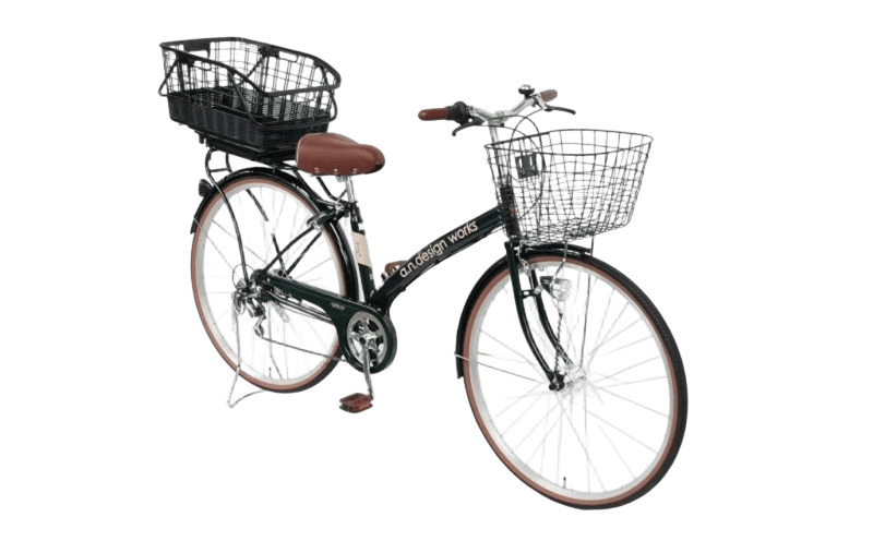 a.n.designworks/ STYLE KIX CITY276 リアバスケット付 グリーン【27型 自転車 完成品 組み立て不要 アウトドア サイクリング じてんしゃ 通勤 通学 新生活】 099X373-1