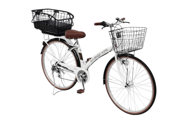 a.n.designworks/ STYLE KIX CITY276 リアバスケット付 ホワイト【27型 自転車 完成品 組み立て不要 アウトドア サイクリング じてんしゃ 通勤 通学 新生活】 099X375-1
