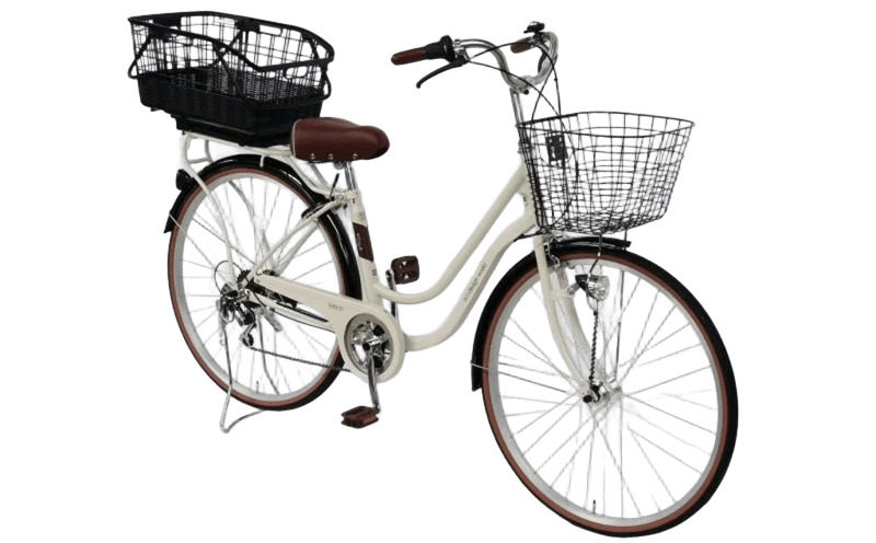 a.n.designworks/ STYLE KIX FAMILY276 リアバスケット付 ベージュ【27型 自転車 完成品 組み立て不要 アウトドア サイクリング じてんしゃ 通勤 通学 新生活】 099X377-1