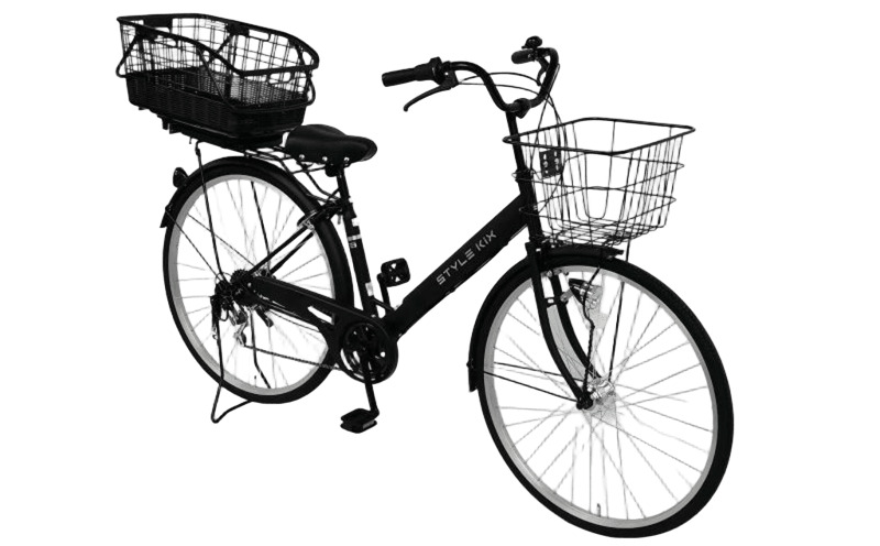 STYLE KIX FAMILY276 リアバスケット付 マットブラック【27型 自転車 完成品 組み立て不要 アウトドア サイクリング じてんしゃ 通勤 通学 新生活】 099X379-1