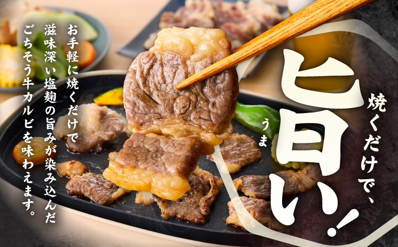 牛カルビ 焼肉用 塩麹漬け 合計3kg【味付け 小分け 焼くだけ 簡単調理 BBQ 牛肉 250g×12袋 普段使い】 099H3395