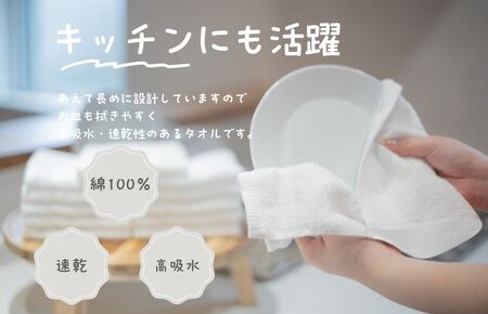 おしぼりタオル 12枚 ホワイト【泉州タオル 国産 吸水 普段使い シンプル 日用品 家族 ファミリー】 099H2373