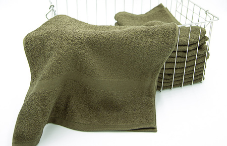 カラーフェイスタオル 10枚 モスグリーン【泉州タオル 国産 吸水 普段使い シンプル 日用品 家族 ファミリー】 099H2376