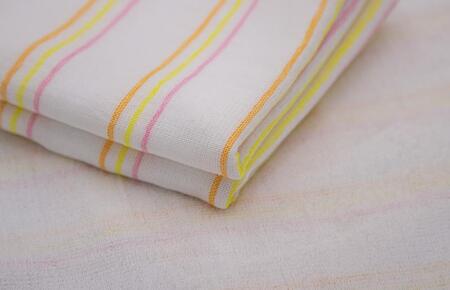 ボーダーカラー ガーゼパイルタオル 4枚【泉州タオル 国産 吸水 普段使い シンプル 日用品 家族 ファミリー】 099H2380